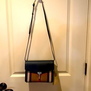 Burberry ink blue cross body bag. w/tag.